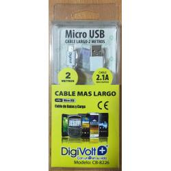 CABLE MICRO USB DATOS Y CARGA 2,1 Amps DIGIVOLT