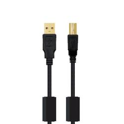 CABLE FERRITA USB(A) 2.0 A USB(B) 2.0 NANOCABLE 5M NEGRO