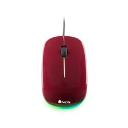 RATÓN ÓPTICO NGS  WIRED MOUSE ADDICT ROJO