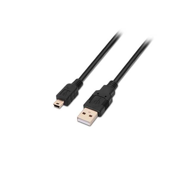 CABLE USB(A) 2.0 A MINI USB(B) 2.0 AISENS 0.5M NEGRO