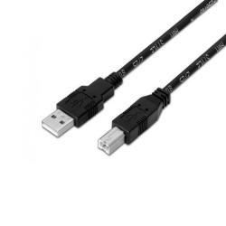 CABLE USB(A) 2.0 A USB(B) 2.0 AISENS 3M NEGRO
