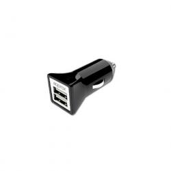 CARGADOR COCHE 2 USB APPROX 3.1A NEGRO