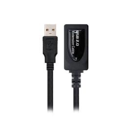 CABLE USB(A) 2.0 A USB(A) NANOCABLE+AMPLIFICAD. 5M NEGRO