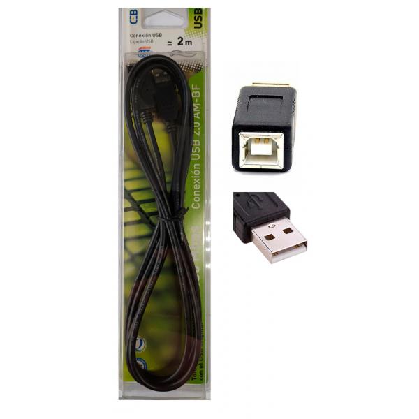 CABLE USB 2.0  2m NEGRO 23035