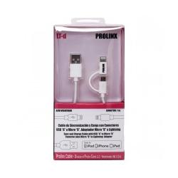CABLE 1M USB-MICRO USB +ADAPT. IPHONE 5 