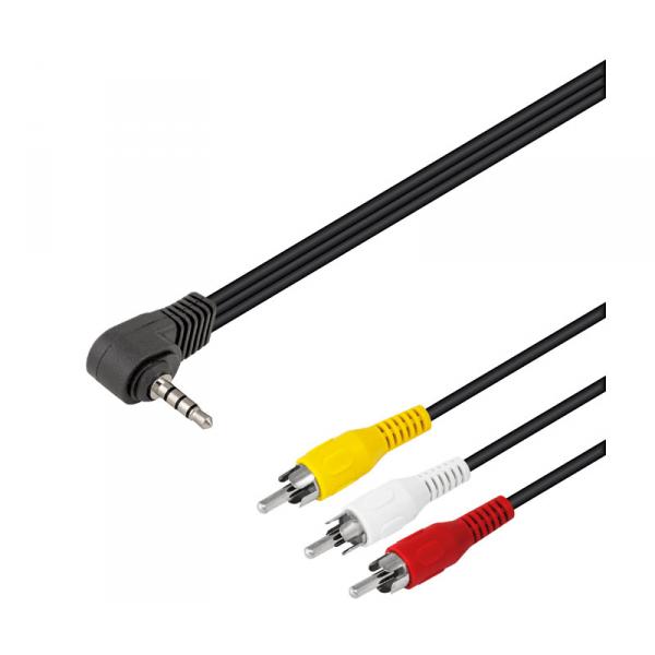 CABLE 3 RCA MACHO A JACK 4 PIN 3,5mm 1,5m