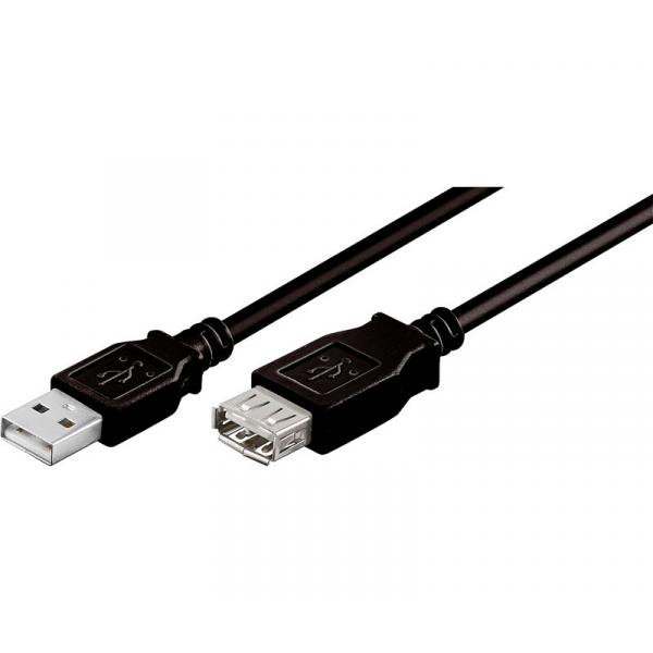 CABLE USB-A 2.0 MACHO-HEMBRA 0.3M