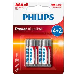 PILA LR3 4+2 POWER ALKALINE PHILIPS
