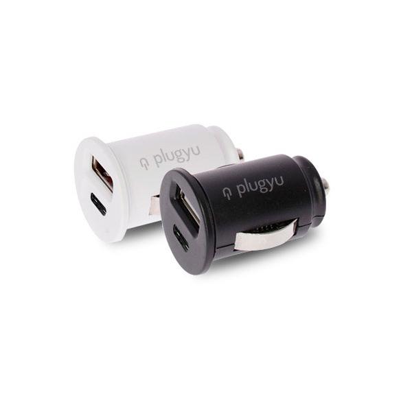 CAR CHARGER USB + TYPE C WHITE