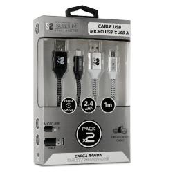 2UDS CABLE USB A MICRO USB 2.4Amp