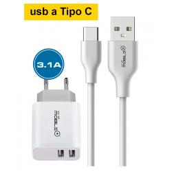 CARGADOR DIRECTO 2USB-USB TIPO C MOBILE