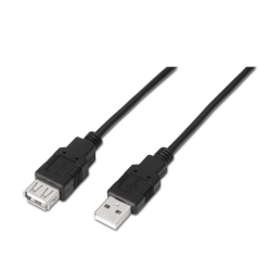 CABLE AISENS USB 2.0 TIPO A M-A H NEGRO 1.8M