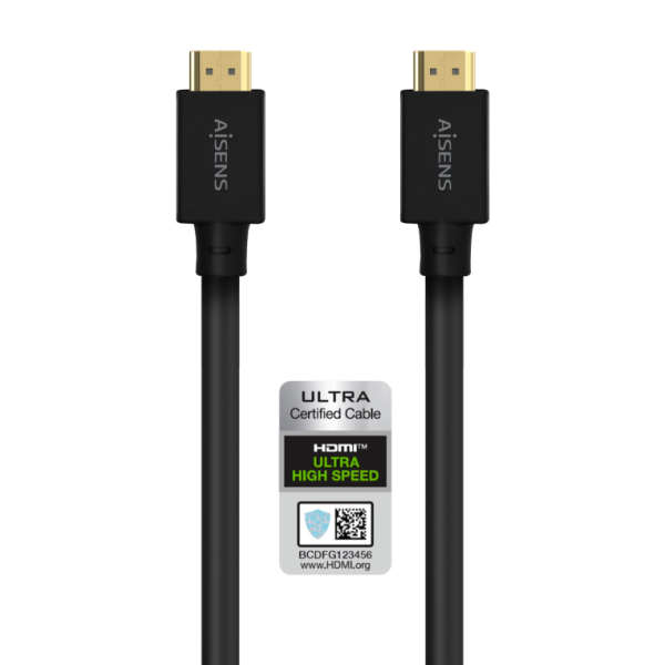CABLE HDMI AISENS V2.1 ULTRA ALTA VELOCIDAD 8K60HZ M/M 5.0M NEGRO