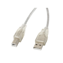 CABLE IMPRESORA LANBERG USB MACHO/USB MACHO FERRITA 3M TRANSPARENTE