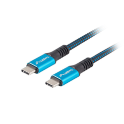 CABLE USB-C 4.0 LANBERG MACHO/MACHO 0.5M 100W 8K 30HZ NEGRO/AZUL